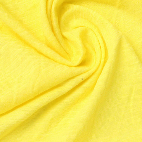 Slub 100% Cotton Jersey Knit Fabric, 130 gsm, 165 cm — Yellow