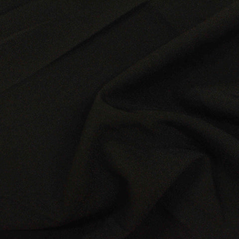 Polyester Viscose Stretch Woven Fabric, 187 gsm — Black