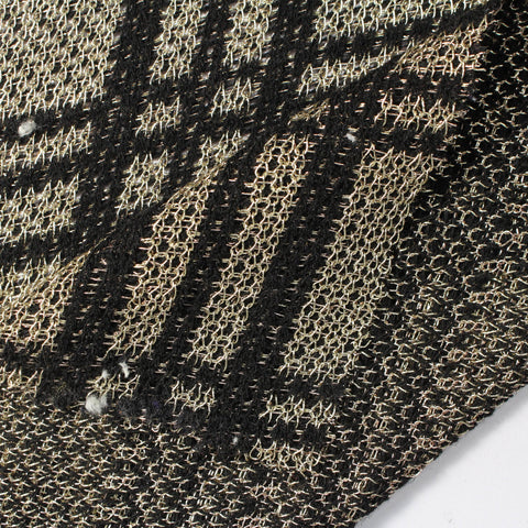 Gold Check Chunky Knit, Poly-Metallic