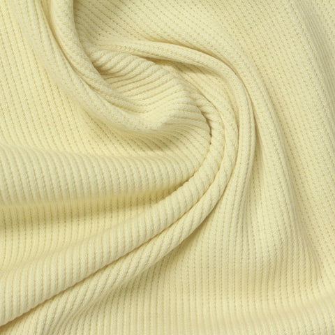 Cotton Stretch Rib Knit Fabric, 310 gsm, 104 cm — Yellow