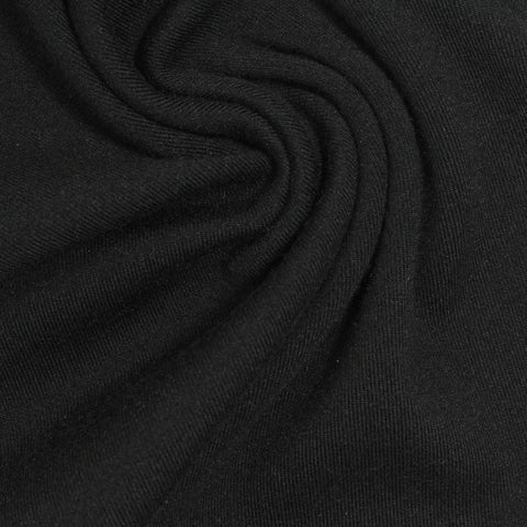 Polyester Stretch Velvet Fabric, 300 gsm, 185 cm — Black