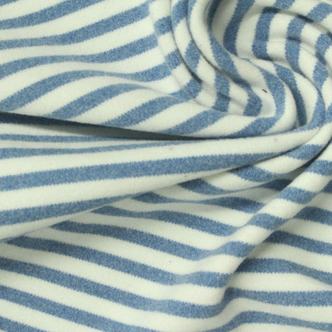 Blue Horizontal-Stripe Velvet, Polyester