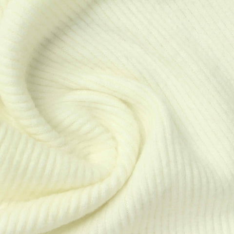 Brushed Viscose Stretch Rib Knit Fabric, 290 gsm, 150 cm — Yellow