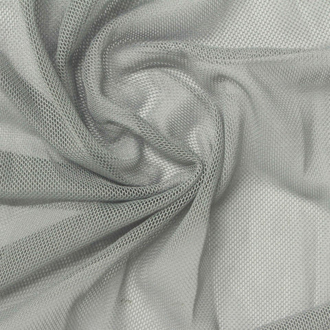 Polyester Stretch Mesh Fabric, 70 gsm, 154 cm — Grey