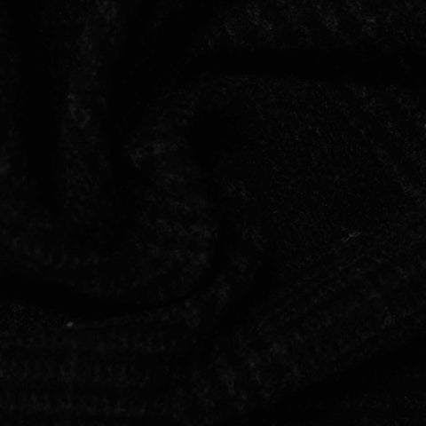 Plaid Viscose Nylon Blend Stretch Knit Fabric, 400 gsm — Black