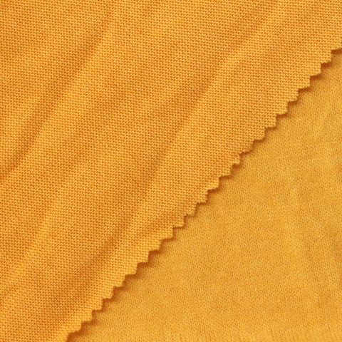 Brushed Polyester Viscose Stretch Chunky Knit Fabric, 184 gsm, 160 cm — Yellow