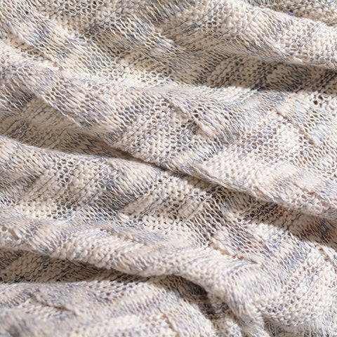 Jacquard Polyester Cotton Knit Fabric, 360 gsm, 158 cm — Grey
