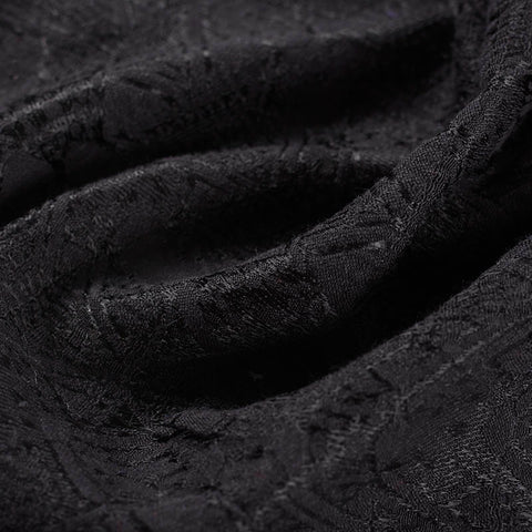 Black Geometric-Diamond Jacquard, Cotton-Poly, 297 gsm