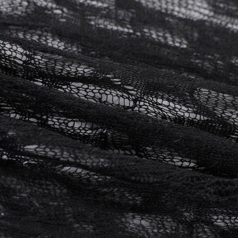 Black Openwork Pointelle Knit, Polyester
