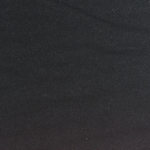 Polyester Cotton French Terry Fabric, 180 gsm, 190 cm — Black