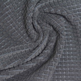 Plaid Polyester Stretch Fleece Fabric, 220 gsm, 168 cm — Grey — photo 3