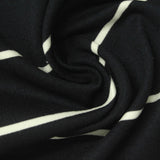 White Horizontal-Stripe Ponte Knit, Viscose-Nylon — photo 3