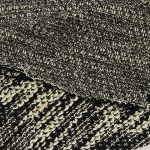 Black Marl French Terry, Viscose-Poly, 182 gsm