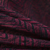 Dark Red Zigzag Jacquard, Poly-Viscose — photo 3
