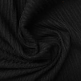 Polyester Viscose Stretch Rib Knit Fabric, 225 gsm, 150 cm — Black — photo 3