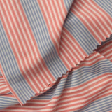 Pink Horizontal-Stripe Jersey Knit, Polyester — photo 3