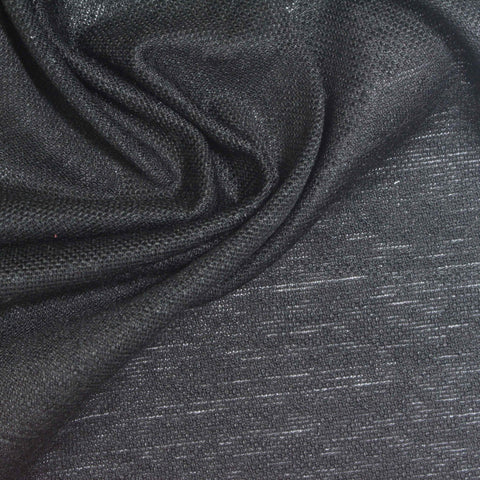 Dark Grey Marl Jersey Knit, Linen-Poly