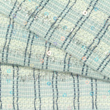 Light Blue Vertical-Stripe Bouclé, Polyester — photo 3