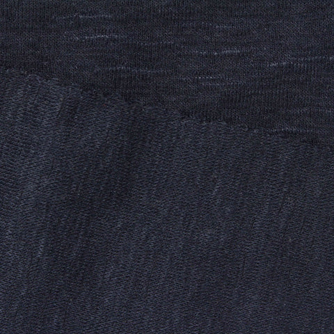 Dark Blue Marl Interlock Knit, Polyester, 240 gsm