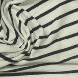Black Horizontal-Stripe Jersey Knit, Poly-Viscose — photo 3