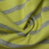 Yellow-Green Horizontal-Stripe Chunky Knit, Cotton — photo 3