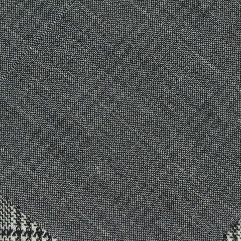 Black Plaid Jacquard, Poly-Viscose, 350 gsm