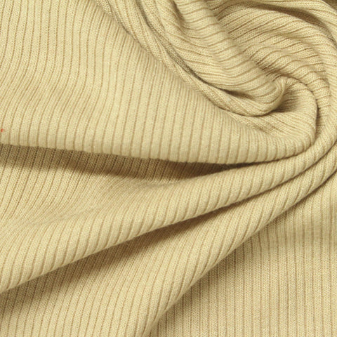 Polyester Viscose Stretch Rib Knit Fabric, 210 gsm, 170 cm — Khaki