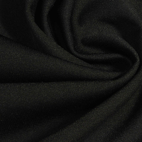 Polyester Stretch Ponte Knit Fabric, 250 gsm, 165 cm — Black