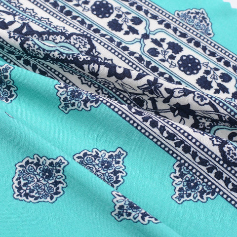 Navy Floral Woven, Viscose