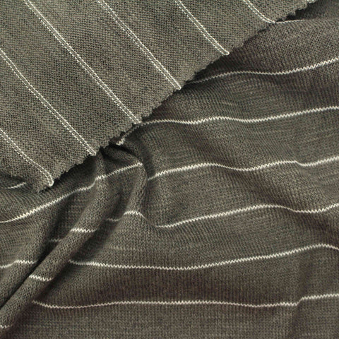 White Horizontal-Stripe Knit, Cotton-Poly, 146 gsm