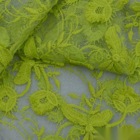 Lime Floral Milk Silk Knit