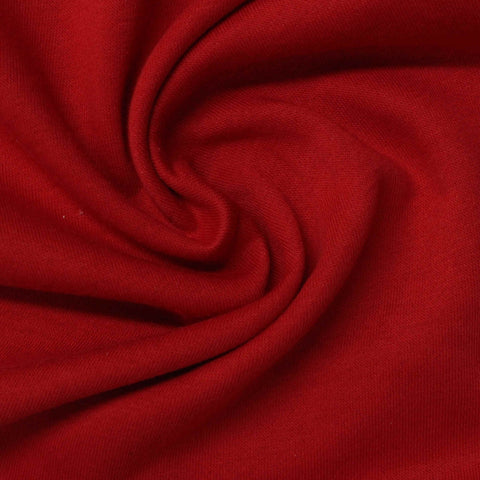 Brushed Cotton Polyester French Terry Fabric, 230 gsm, 179 cm — Red