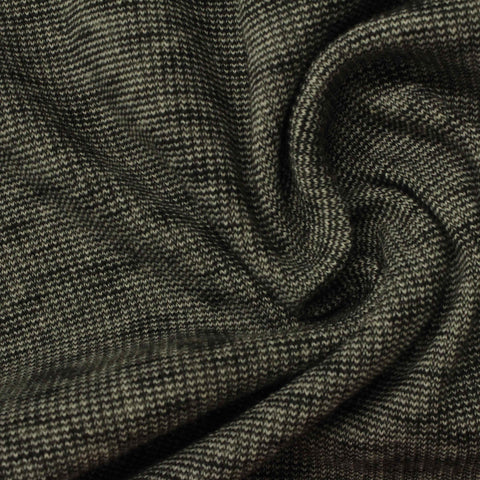 Black Marl Rib Knit, Polyester, 260 gsm