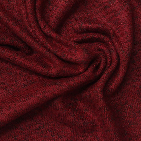 Red Marl Chunky Knit, Viscose-Poly, 220 gsm
