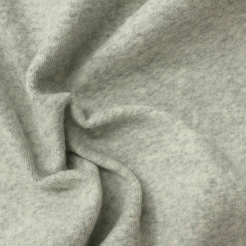 Grey Marl Rib Knit, Cotton, 320 gsm