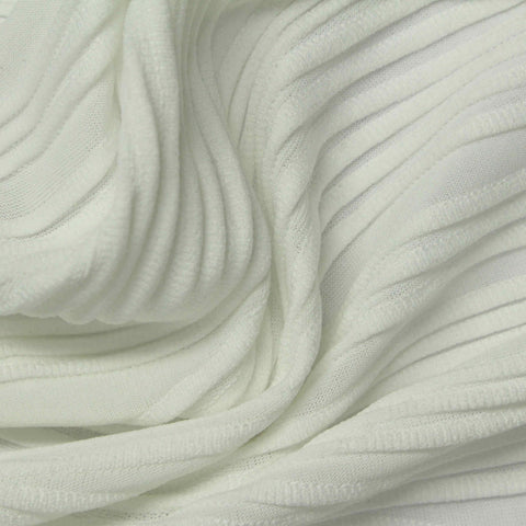 White Lines Jersey Knit, Polyester, 250 gsm