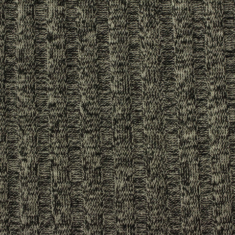 Black Marl Rib Knit, Viscose-Poly, 207 gsm