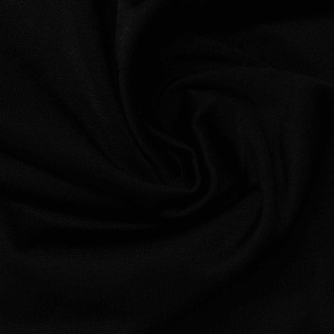 Polyester Stretch Jersey Knit Fabric, 155 gsm, 160 cm — Black