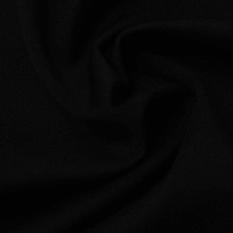 Polyester Stretch Sateen Fabric, 240 gsm, 150 cm — Black