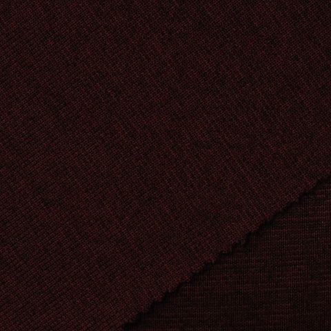 Dark Red Marl Rib Knit, Polyester, 507 gsm