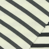 Black Horizontal-Stripe Ponte Knit, Poly-Cotton — photo 3