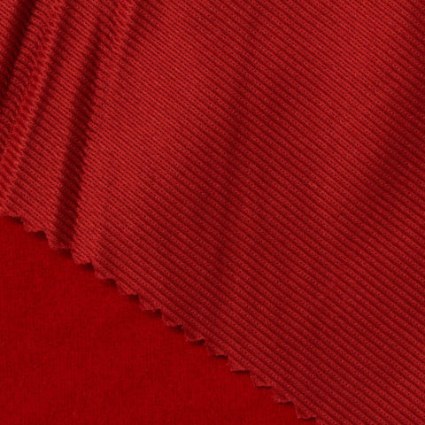 Flocked 100% Polyester Knit Fabric, 240 gsm, 150 cm — Red