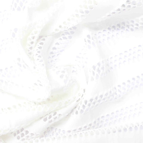White Horizontal-Stripe Jacquard, Polyester, 120 gsm