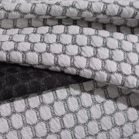 White Honeycomb Jacquard, Poly-Viscose