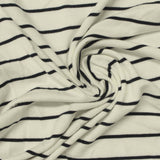 Black Horizontal-Stripe Jersey Knit, Viscose — photo 3