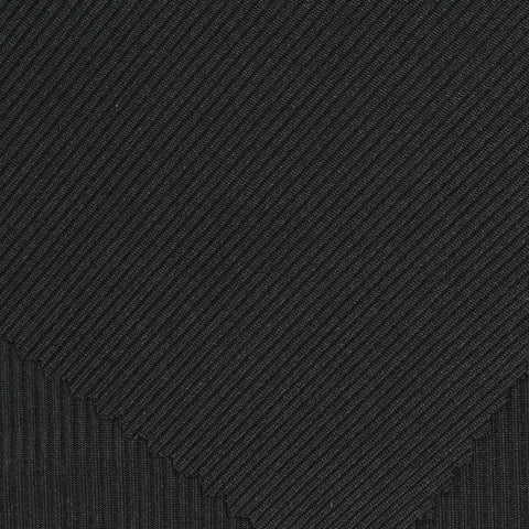 Polyester Stretch Rib Knit Fabric, 205 gsm, 132 cm — Black