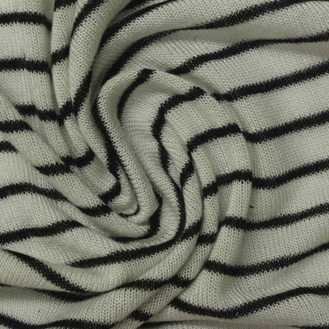 Black Horizontal-Stripe Chunky Knit, Viscose, 90 gsm