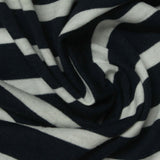 Black Horizontal-Stripe Jersey Knit, Poly-Cotton — photo 3