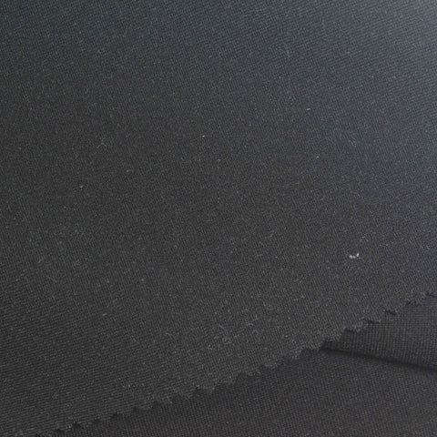 Viscose Nylon Stretch Ponte Knit Fabric, 400 gsm, 167 cm — Black
