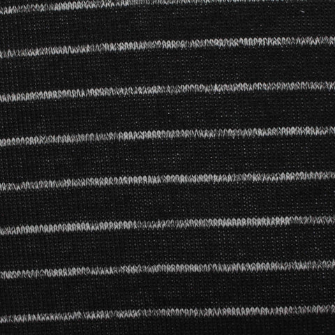 White Horizontal-Stripe Knit, Polyester, 167 gsm